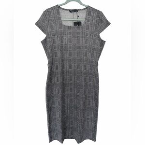 NWT Gray Plaid Women's Formal Black Dress